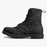 Gothic Grey and Black Lace, Lace up Combat Boots -  (JPREG81)